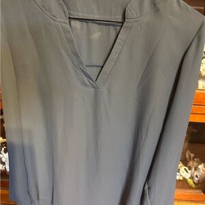 Elegant Blue V-Neck Blouse